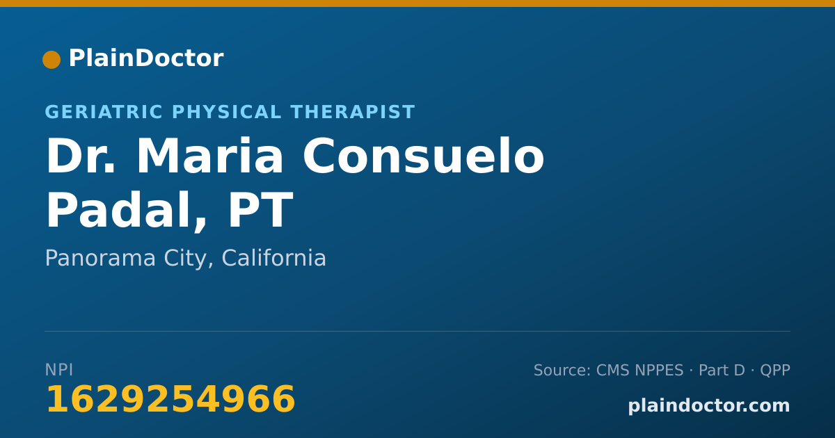Shareable card for Maria Consuelo Padal, PT - Geriatric Physical Therapist, Panorama City, CA