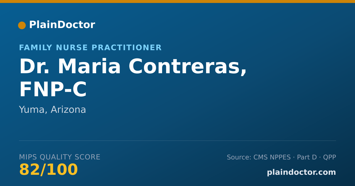 Shareable card for Maria Contreras, FNP-C - Family Nurse Practitioner, Yuma, AZ