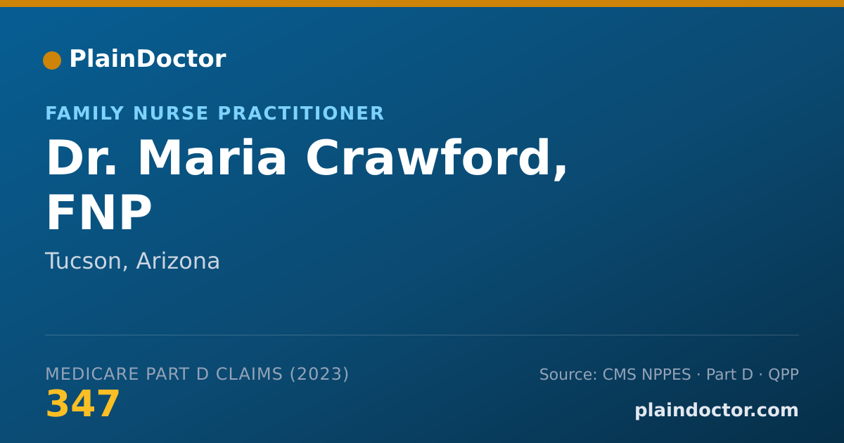 Shareable card for Maria Crawford, FNP - Family Nurse Practitioner, Tucson, AZ