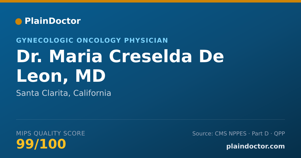 Shareable card for Maria Creselda De Leon, MD - Gynecologic Oncology Physician, Santa Clarita, CA