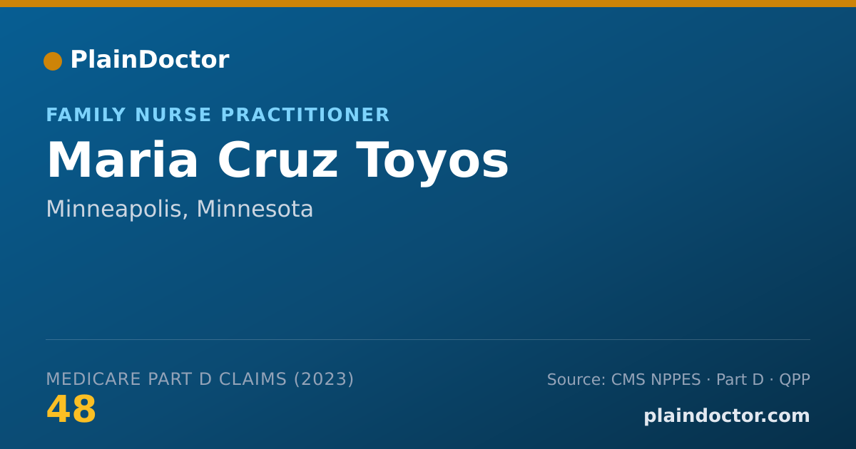Shareable card for Maria Cruz Toyos - Family Nurse Practitioner, Minneapolis, MN