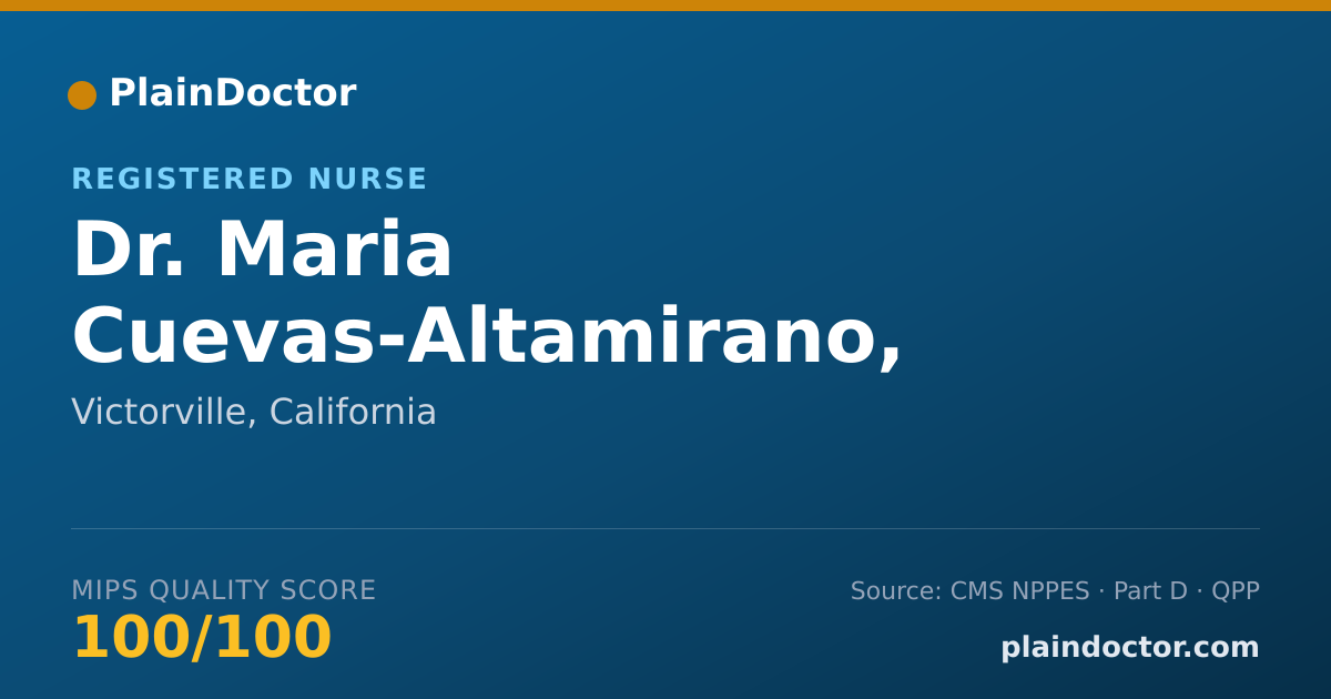 Shareable card for Maria Cuevas-Altamirano, FNP-C - Registered Nurse, Victorville, CA