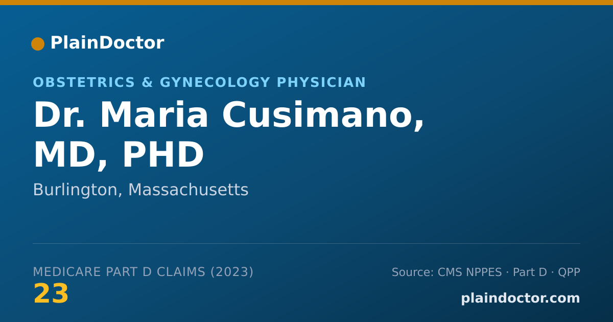 Shareable card for Maria Cusimano, MD, PHD - Obstetrics & Gynecology Physician, Burlington, MA