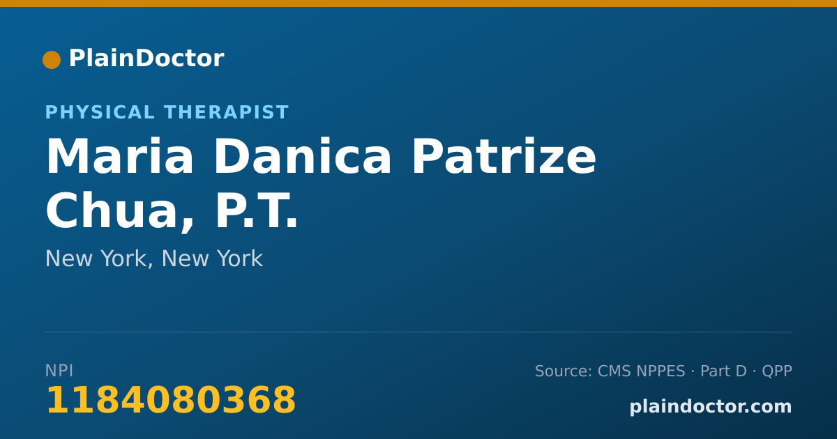 Shareable card for Maria Danica Patrize Chua, P.T. - Physical Therapist, New York, NY