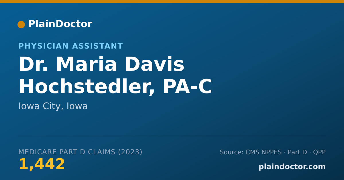 Shareable card for Maria Davis Hochstedler, PA-C - Physician Assistant, Iowa City, IA