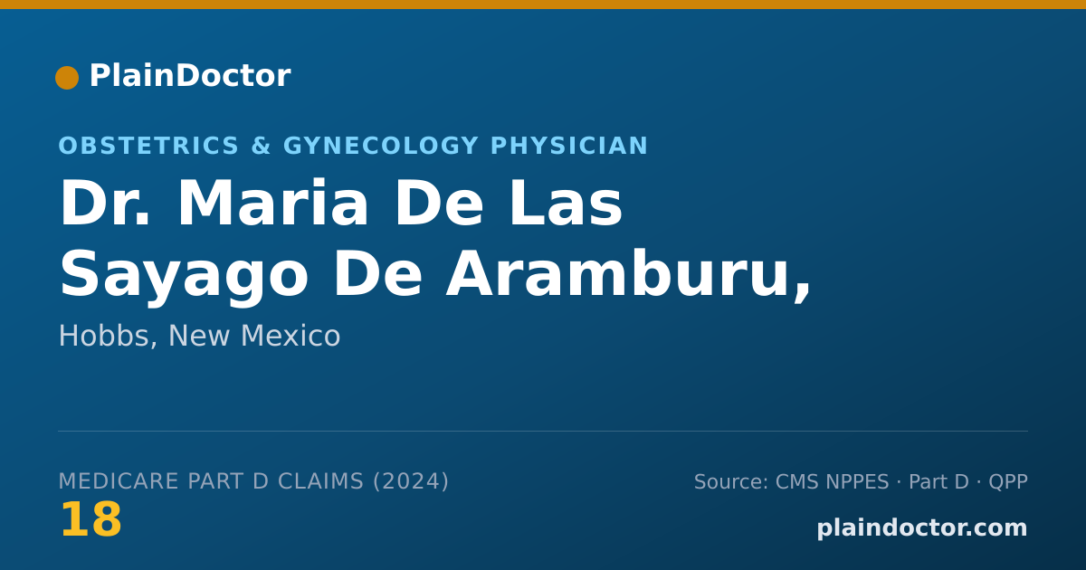 Shareable card for Maria De Las Sayago De Aramburu, M.D. - Obstetrics & Gynecology Physician, Hobbs, NM