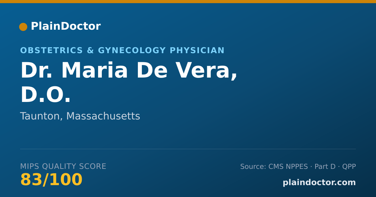 Shareable card for Maria De Vera, D.O. - Obstetrics & Gynecology Physician, Taunton, MA