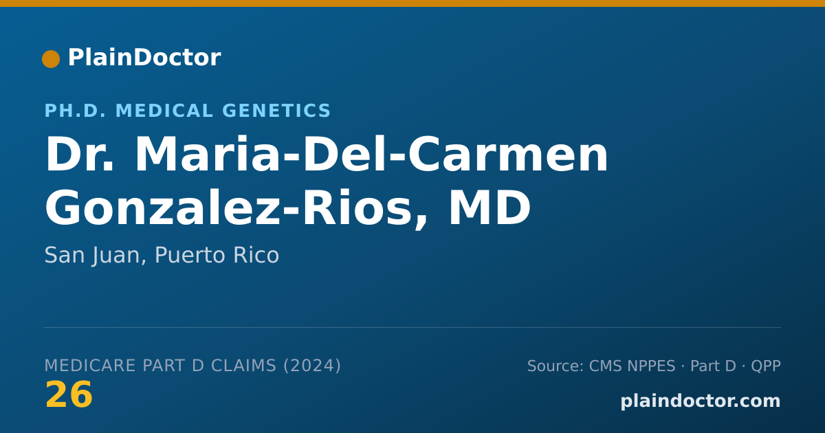 Shareable card for Maria-Del-Carmen Gonzalez-Rios, MD - Ph.D. Medical Genetics, San Juan, PR
