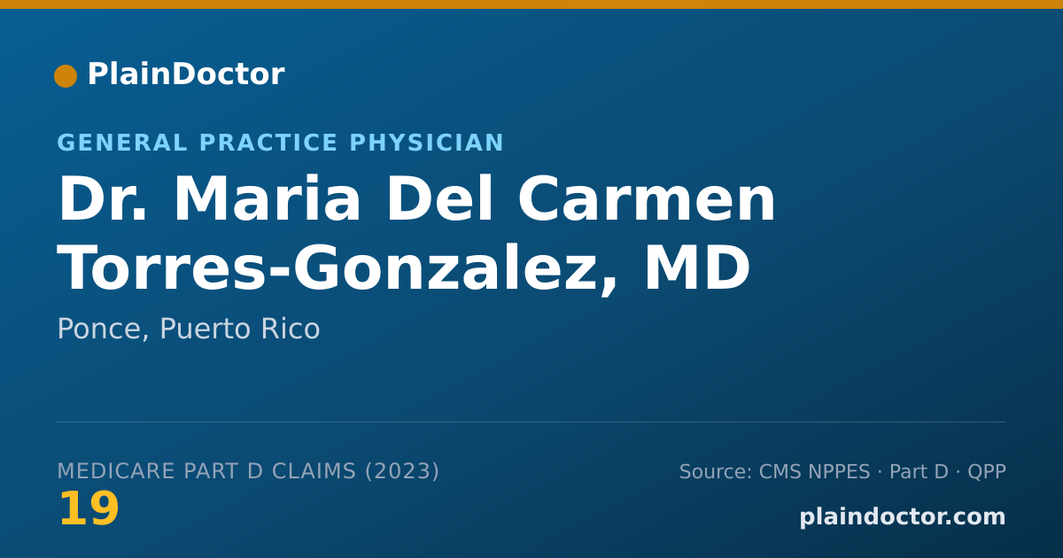 Shareable card for Maria Del Carmen Torres-Gonzalez, MD - General Practice Physician, Ponce, PR