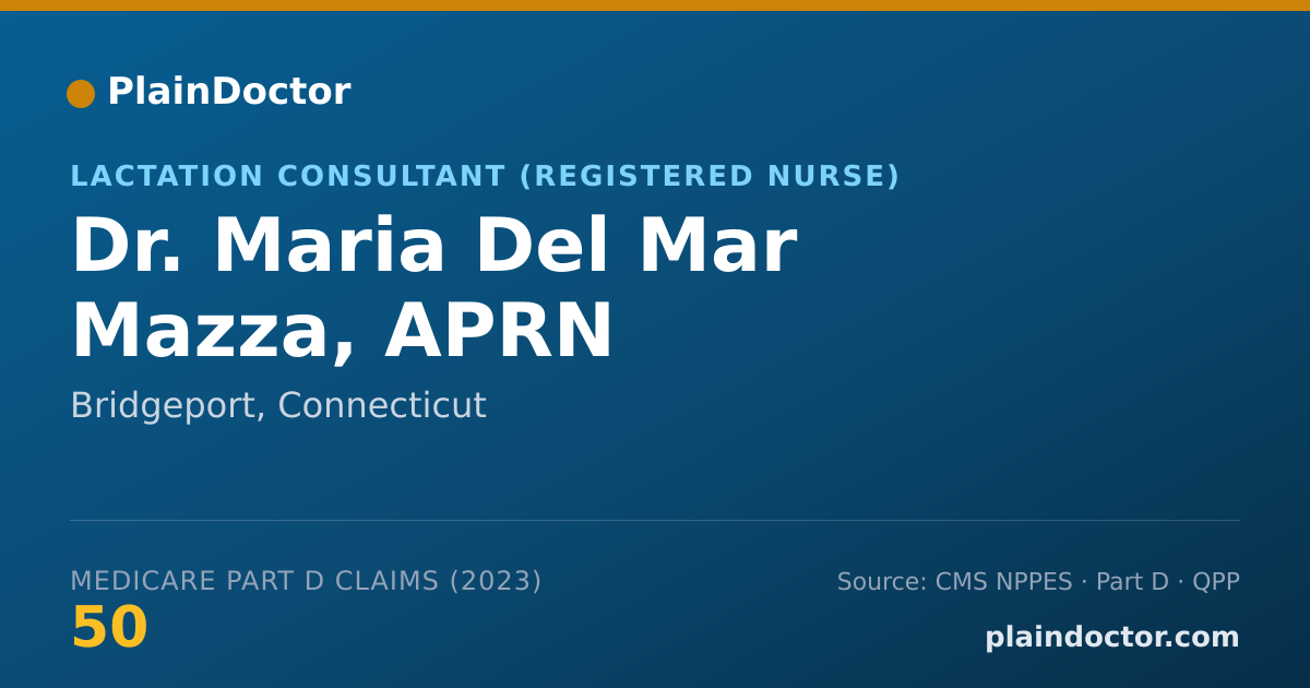 Shareable card for Maria Del Mar Mazza, APRN - Lactation Consultant (Registered Nurse), Bridgeport, CT
