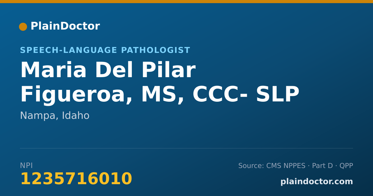 Shareable card for Maria Del Pilar Figueroa, MS, CCC- SLP - Speech-Language Pathologist, Nampa, ID