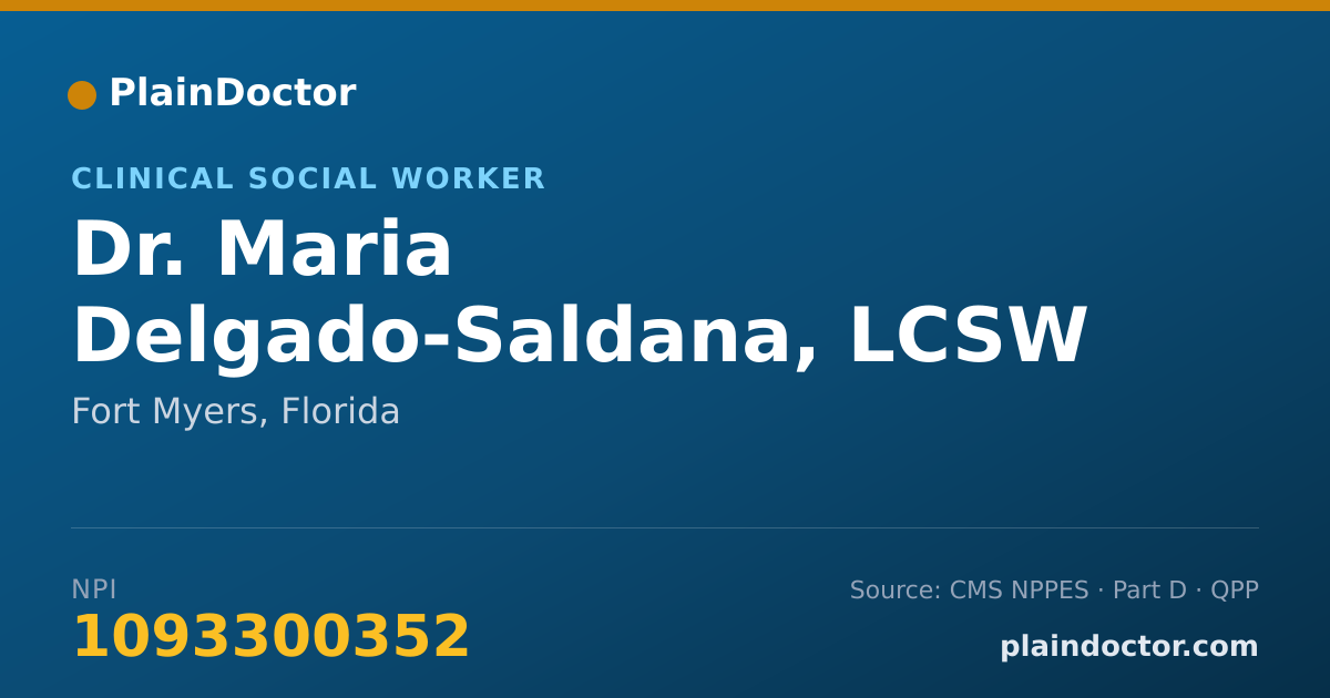 Shareable card for Maria Delgado-Saldana, LCSW - Clinical Social Worker, Fort Myers, FL