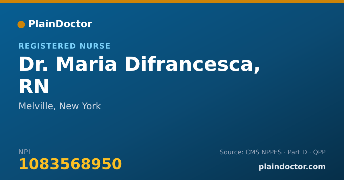 Shareable card for Maria Difrancesca, RN - Registered Nurse, Melville, NY