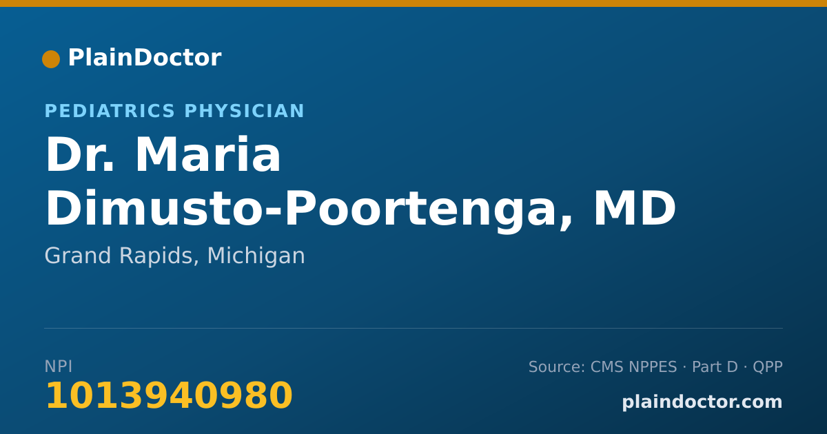 Shareable card for Maria Dimusto-Poortenga, MD - Pediatrics Physician, Grand Rapids, MI