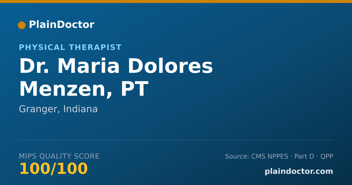Shareable card for Maria Dolores Menzen, PT - Physical Therapist, Granger, IN