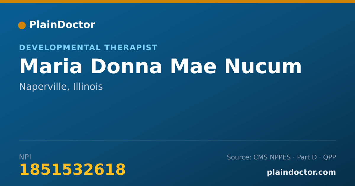 Shareable card for Maria Donna Mae Nucum - Developmental Therapist, Naperville, IL