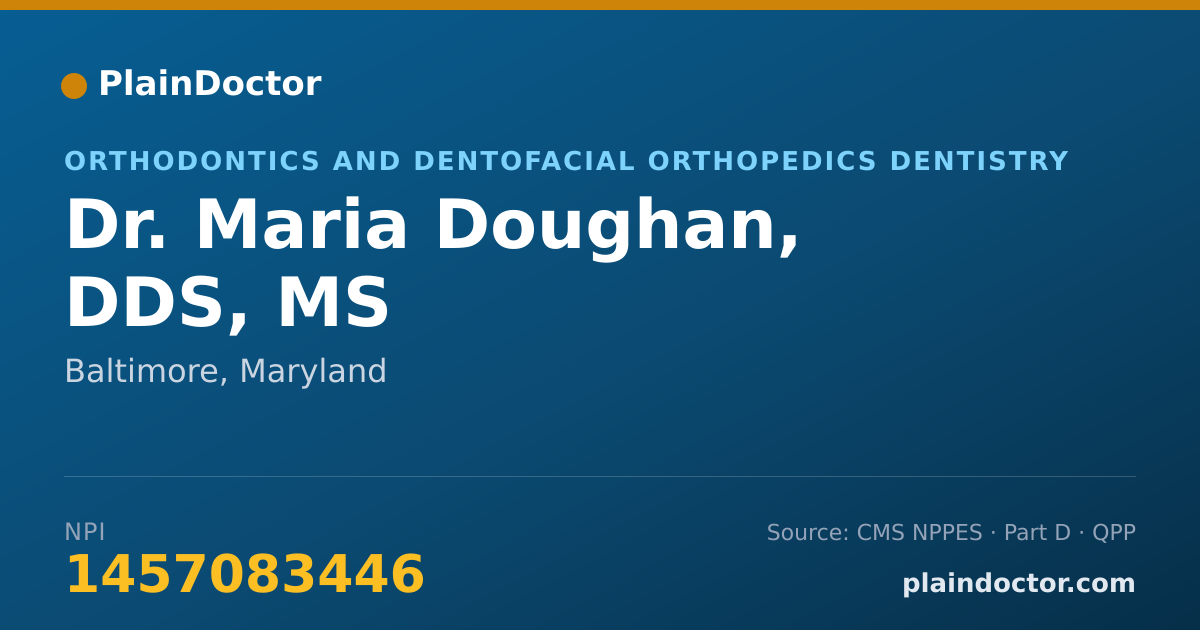 Shareable card for Maria Doughan, DDS, MS - Orthodontics and Dentofacial Orthopedics Dentistry, Baltimore, MD