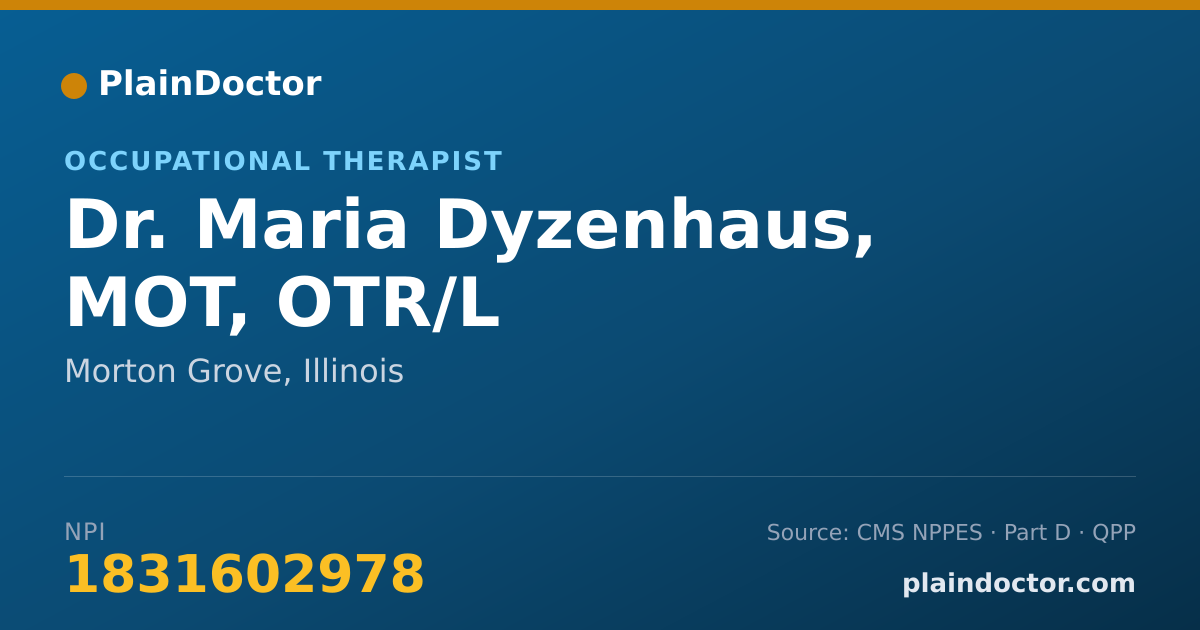 Shareable card for Maria Dyzenhaus, MOT, OTR/L - Occupational Therapist, Morton Grove, IL