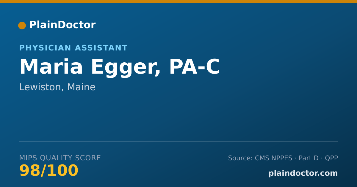 Shareable card for Maria Egger, PA-C - Physician Assistant, Lewiston, ME
