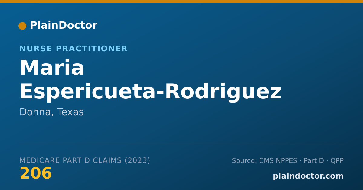 Shareable card for Maria Espericueta-Rodriguez - Nurse Practitioner, Donna, TX