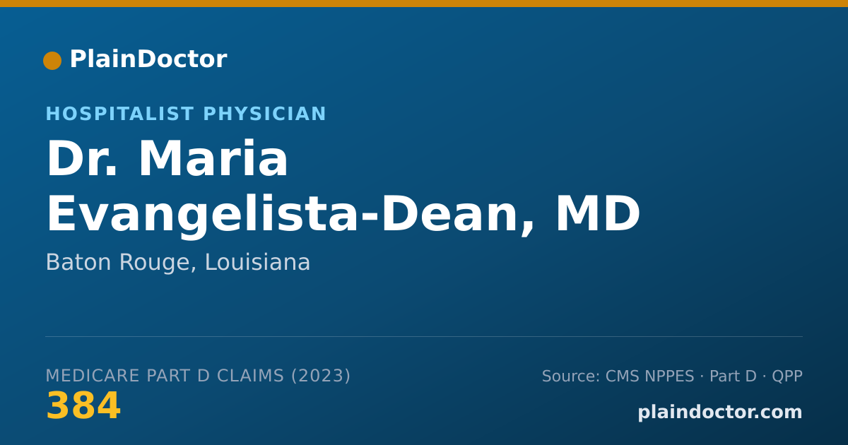 Shareable card for Maria Evangelista-Dean, MD - Hospitalist Physician, Baton Rouge, LA
