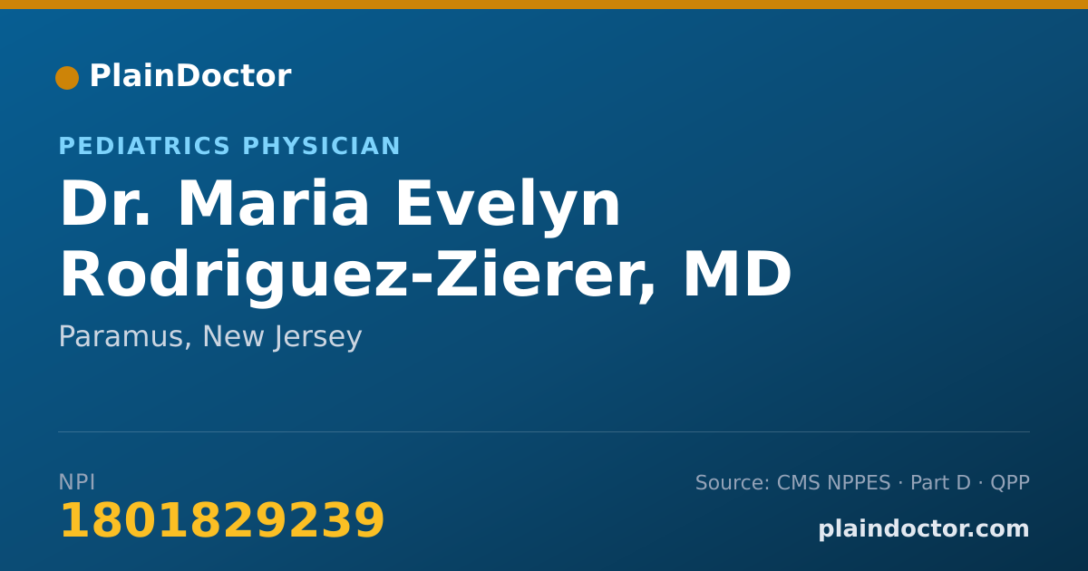Shareable card for Maria Evelyn Rodriguez-Zierer, MD - Pediatrics Physician, Paramus, NJ