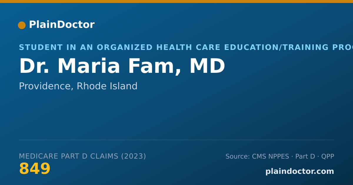 Shareable card for Maria Fam, MD - Student in an Organized Health Care Education/Training Program, Providence, RI