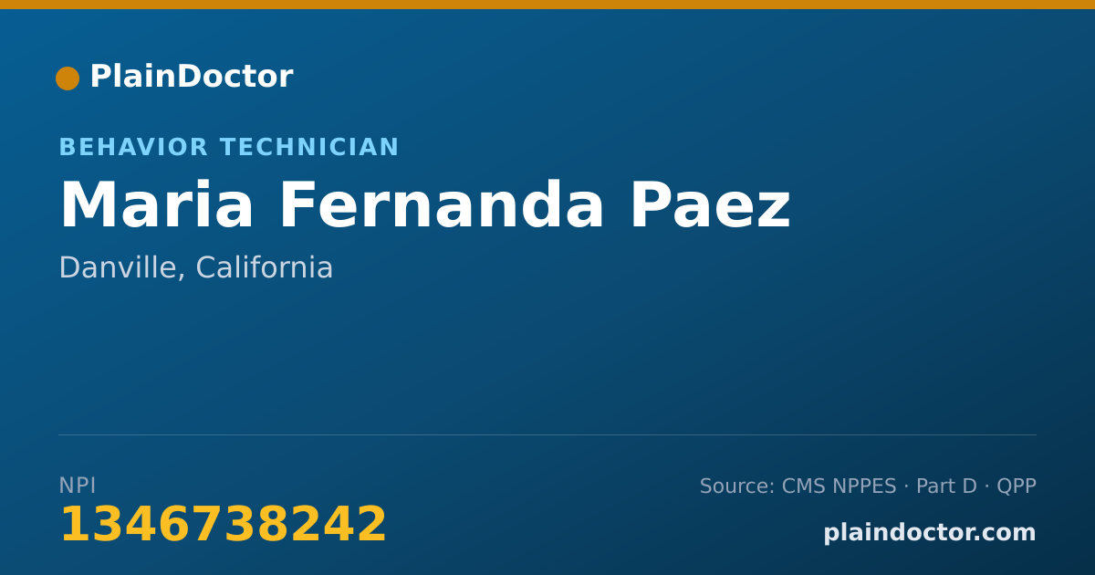 Shareable card for Maria Fernanda Paez - Behavior Technician, Danville, CA