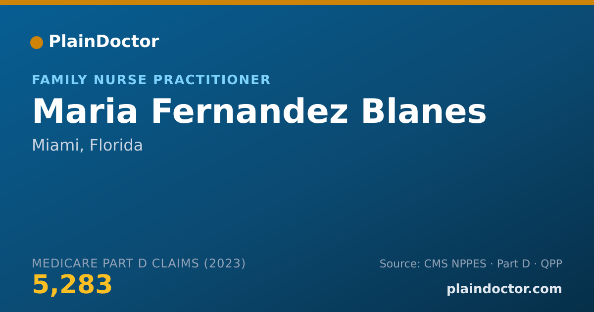 Shareable card for Maria Fernandez Blanes - Family Nurse Practitioner, Miami, FL