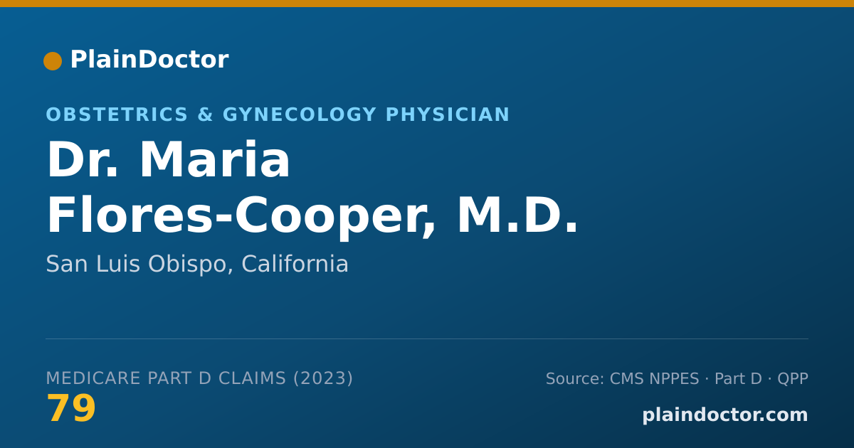 Shareable card for Maria Flores-Cooper, M.D. - Obstetrics & Gynecology Physician, San Luis Obispo, CA