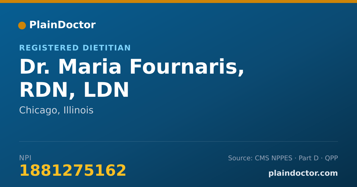 Shareable card for Maria Fournaris, RDN, LDN - Registered Dietitian, Chicago, IL