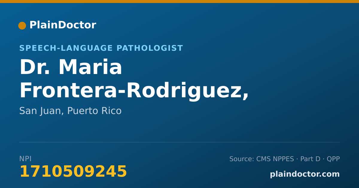 Shareable card for Maria Frontera-Rodriguez, CCC-SLP - Speech-Language Pathologist, San Juan, PR