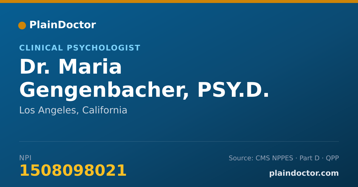 Shareable card for Maria Gengenbacher, PSY.D. - Clinical Psychologist, Los Angeles, CA