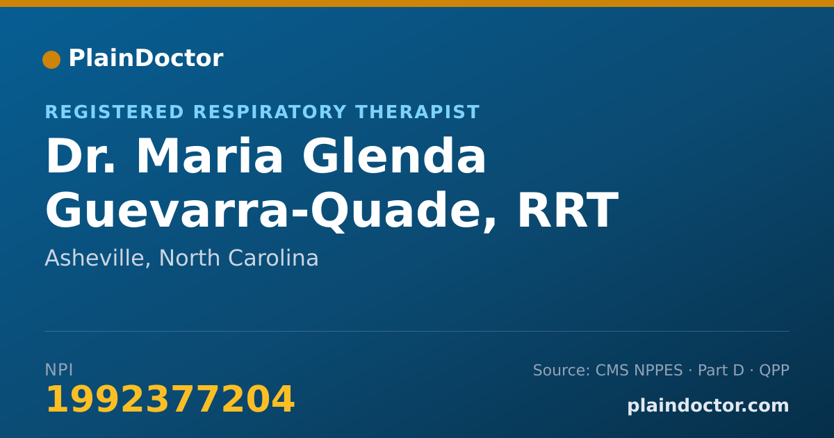Shareable card for Maria Glenda Guevarra-Quade, RRT - Registered Respiratory Therapist, Asheville, NC