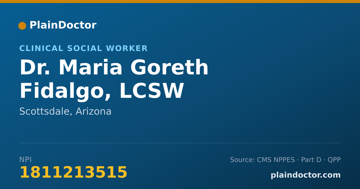 Shareable card for Maria Goreth Fidalgo, LCSW - Clinical Social Worker, Scottsdale, AZ