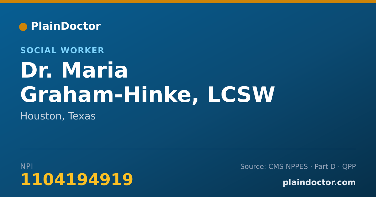 Shareable card for Maria Graham-Hinke, LCSW - Social Worker, Houston, TX