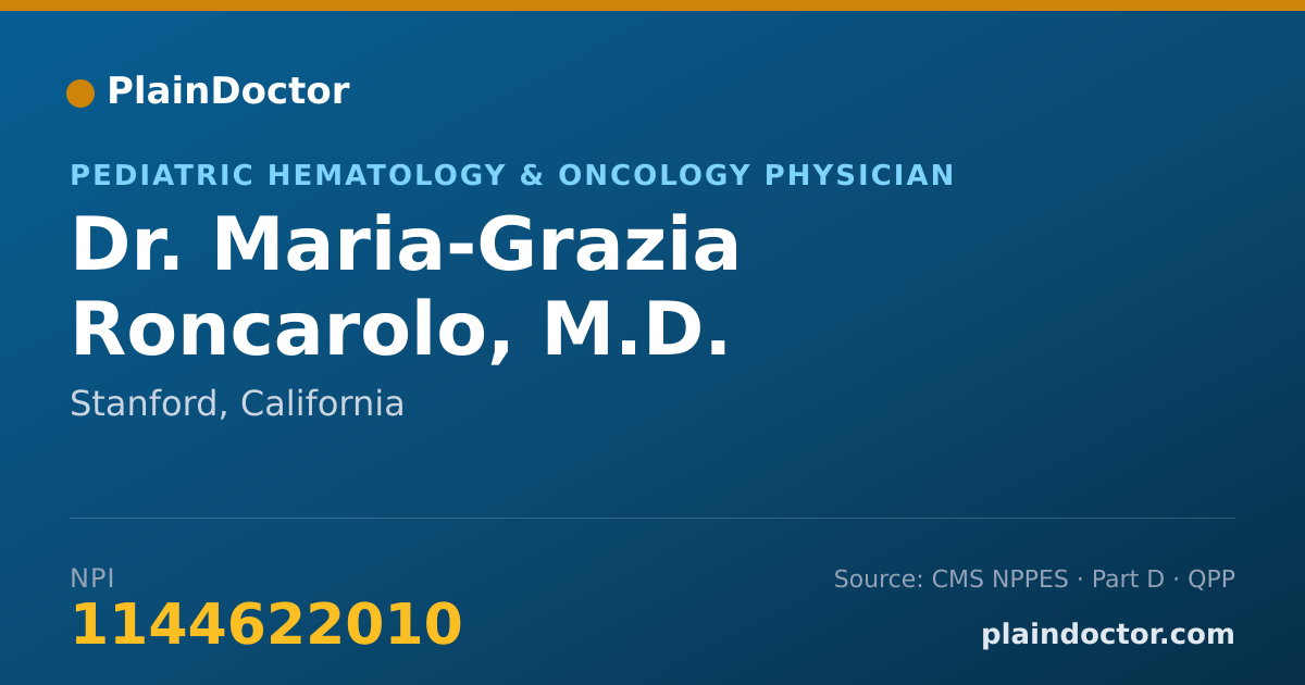 Shareable card for Maria-Grazia Roncarolo, M.D. - Pediatric Hematology & Oncology Physician, Stanford, CA