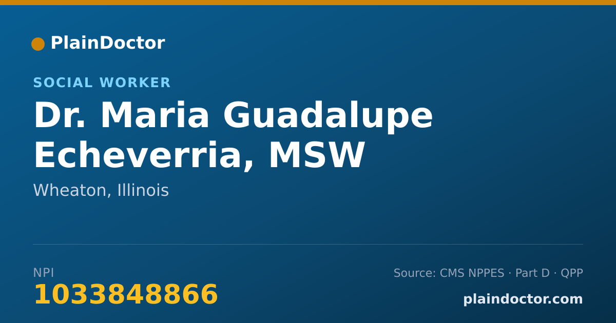 Shareable card for Maria Guadalupe Echeverria, MSW - Social Worker, Wheaton, IL