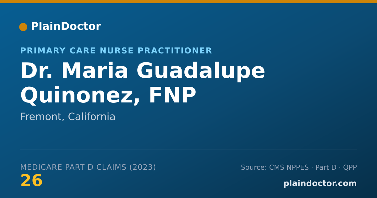 Shareable card for Maria Guadalupe Quinonez, FNP - Primary Care Nurse Practitioner, Fremont, CA