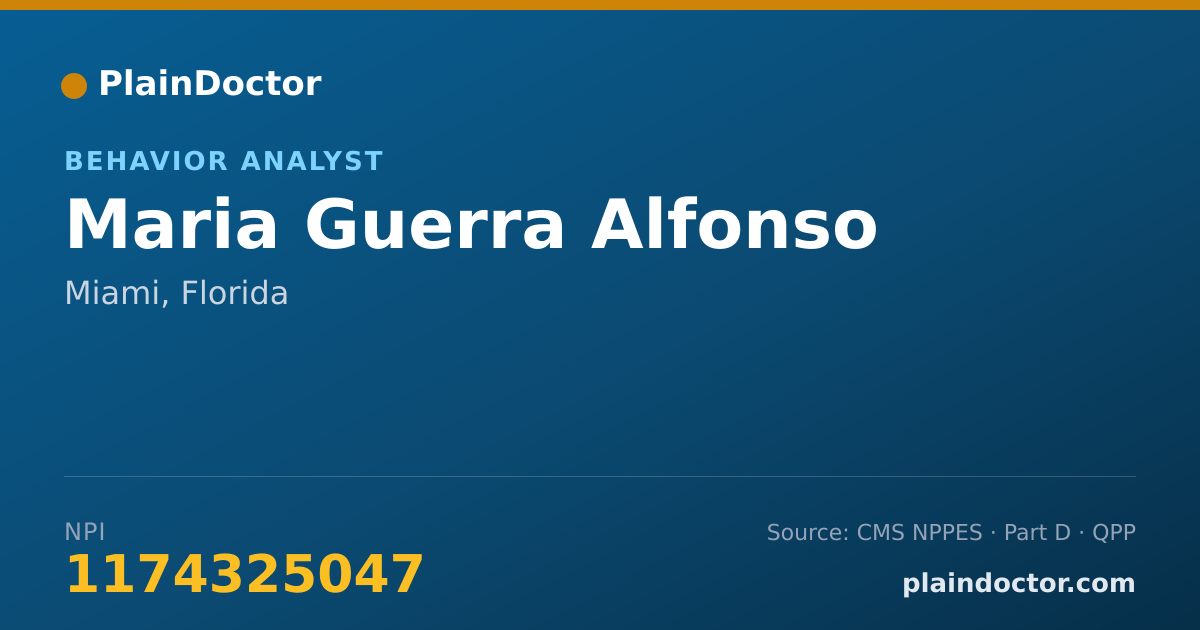 Shareable card for Maria Guerra Alfonso - Behavior Analyst, Miami, FL