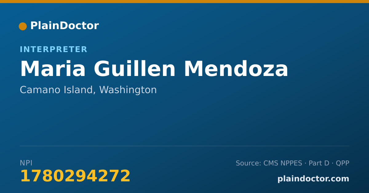 Shareable card for Maria Guillen Mendoza - Interpreter, Camano Island, WA