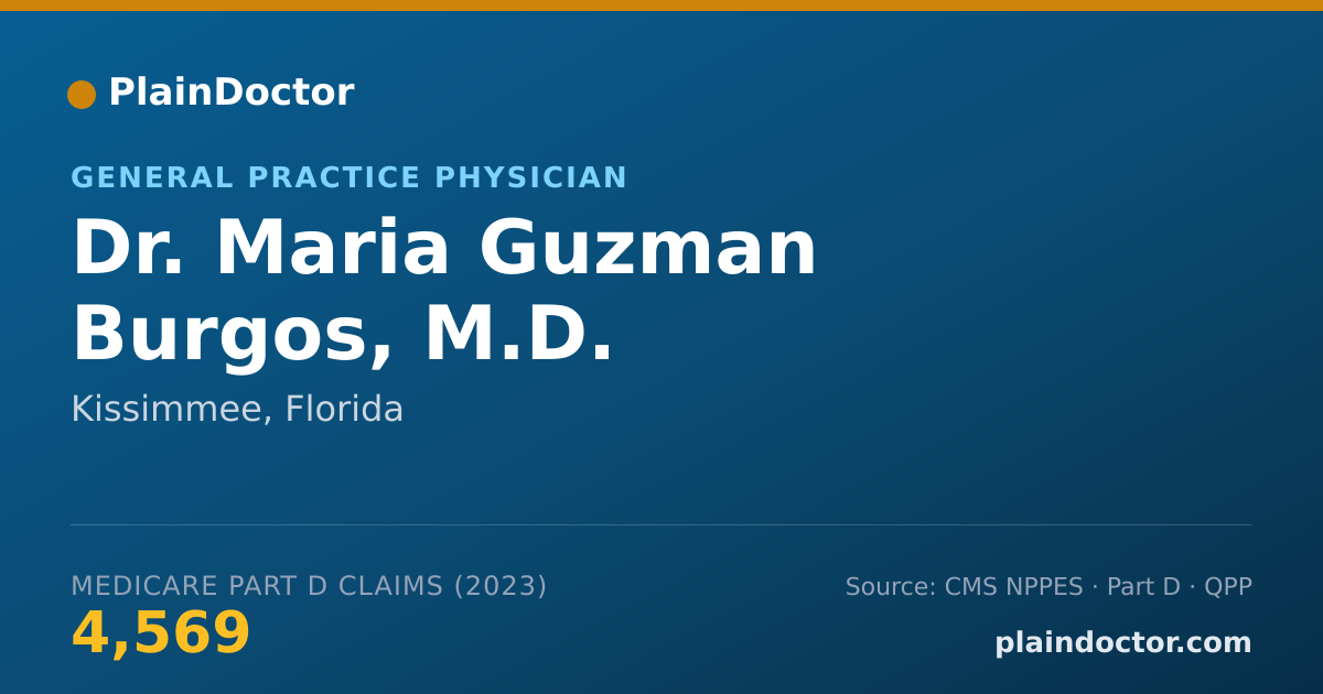 Shareable card for Maria Guzman Burgos, M.D. - General Practice Physician, Kissimmee, FL
