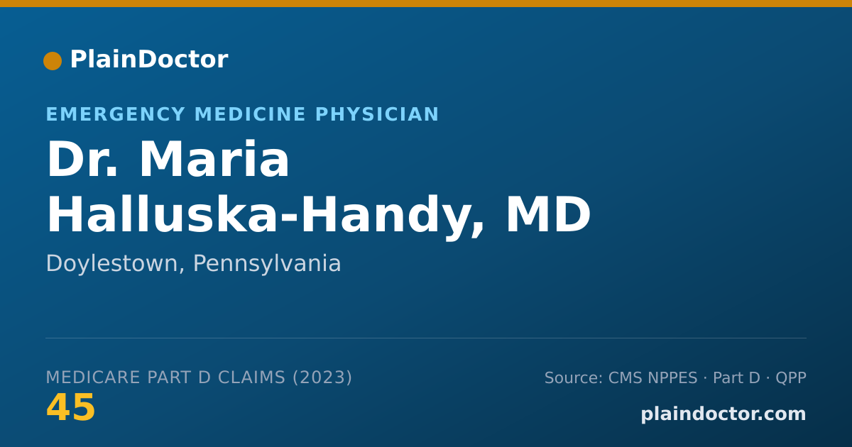 Shareable card for Maria Halluska-Handy, MD - Emergency Medicine Physician, Doylestown, PA