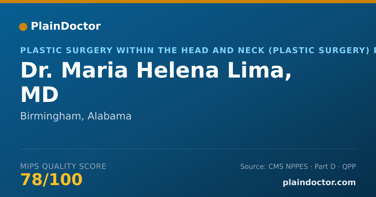 Shareable card for Maria Helena Lima, MD - Plastic Surgery Within the Head and Neck (Plastic Surgery) Physician, Birmingham, AL