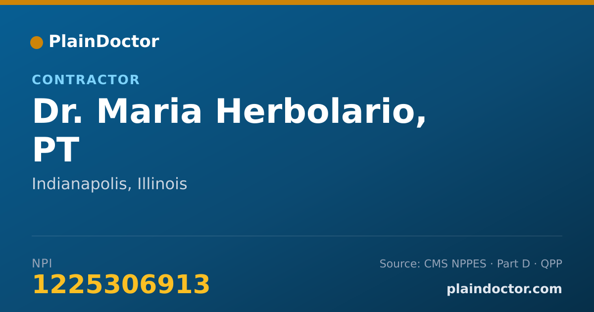 Shareable card for Maria Herbolario, PT - Contractor, Indianapolis, IL