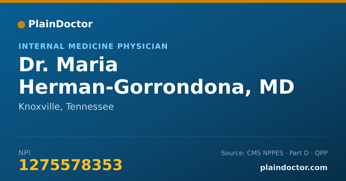 Shareable card for Maria Herman-Gorrondona, MD - Internal Medicine Physician, Knoxville, TN