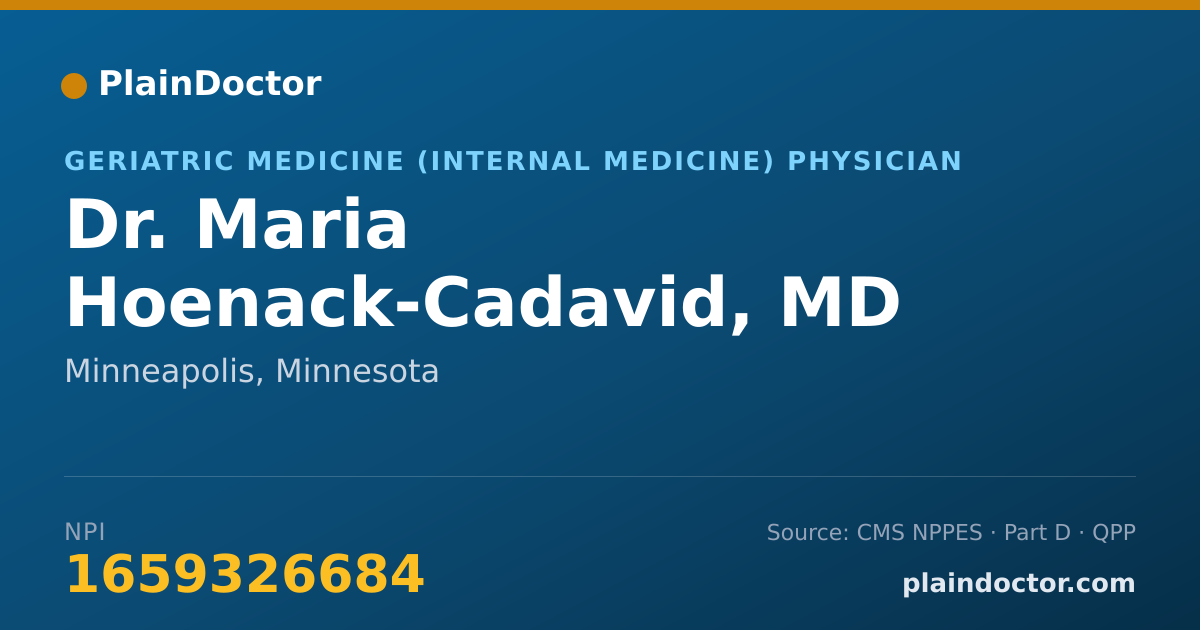 Shareable card for Maria Hoenack-Cadavid, MD - Geriatric Medicine (Internal Medicine) Physician, Minneapolis, MN