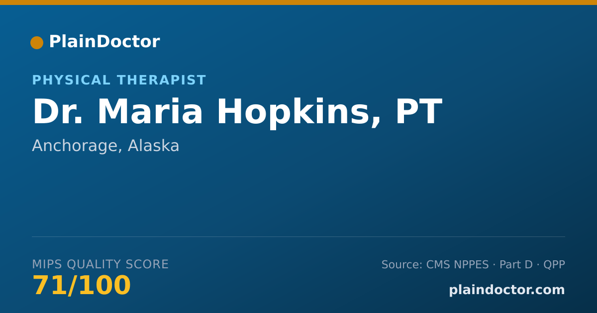 Shareable card for Maria Hopkins, PT - Physical Therapist, Anchorage, AK