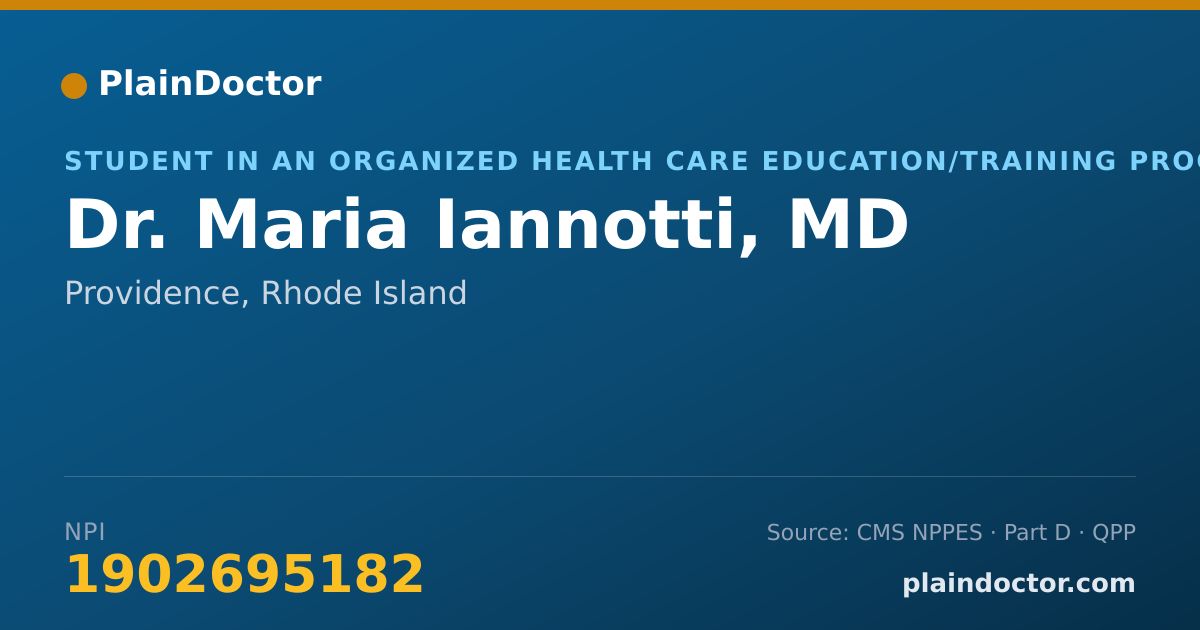 Shareable card for Maria Iannotti, MD - Student in an Organized Health Care Education/Training Program, Providence, RI