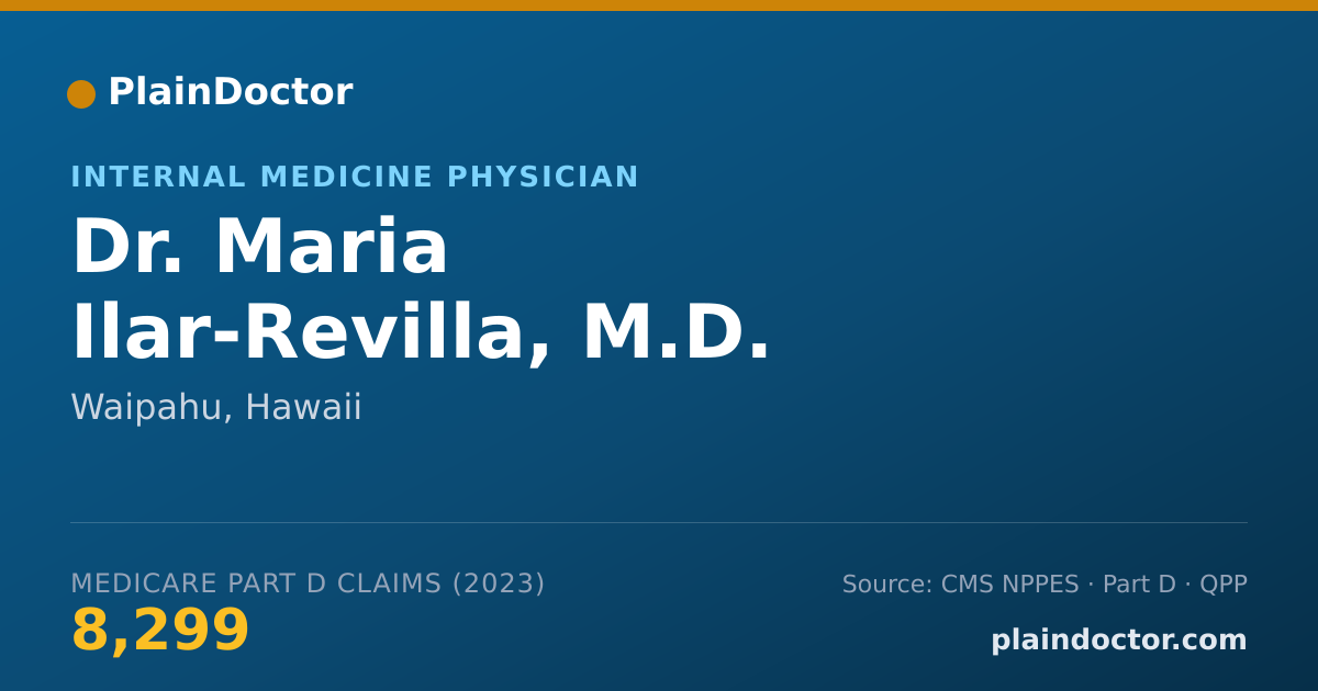 Shareable card for Maria Ilar-Revilla, M.D. - Internal Medicine Physician, Waipahu, HI